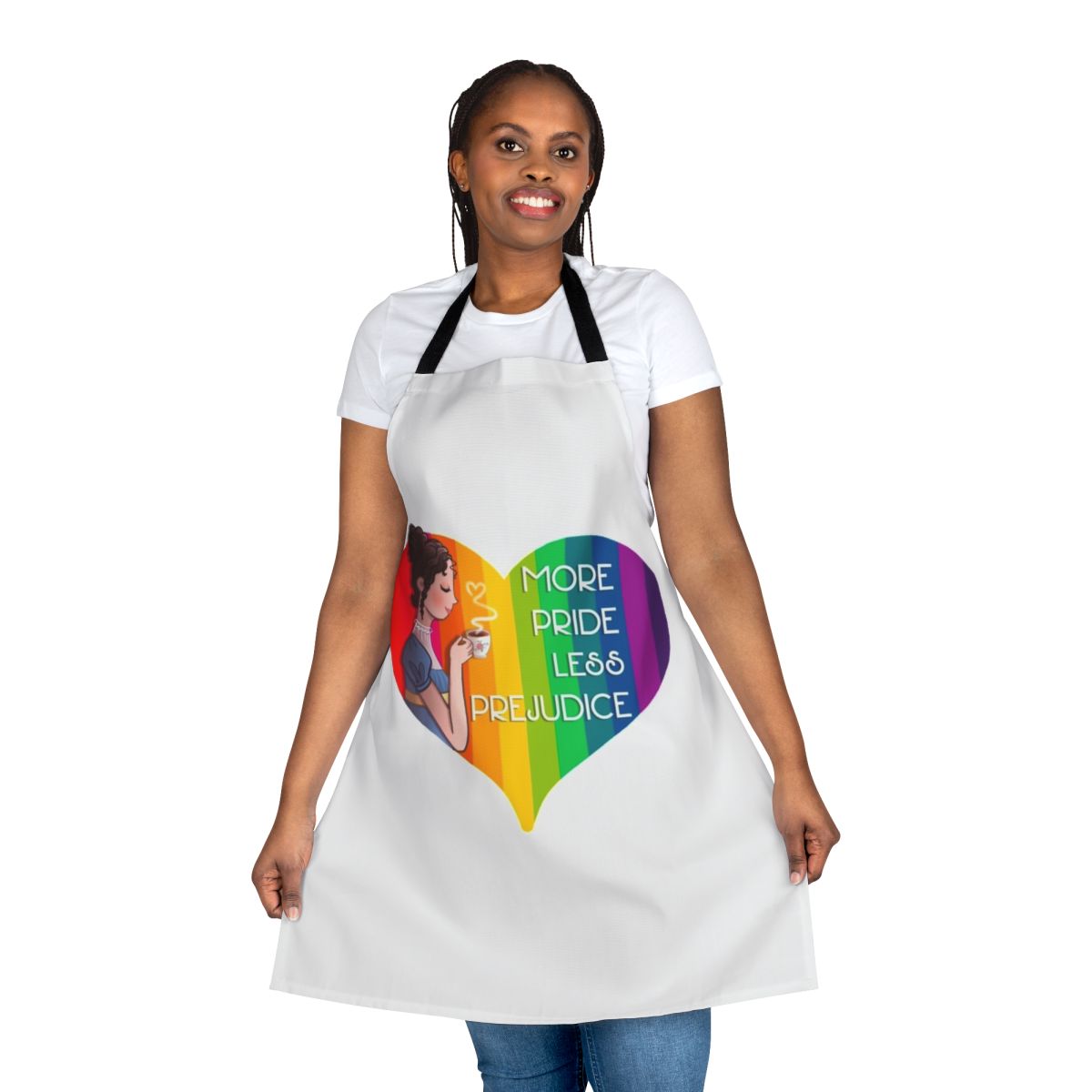 Jane Austen inspired pride and prejudice themed kitchen apron