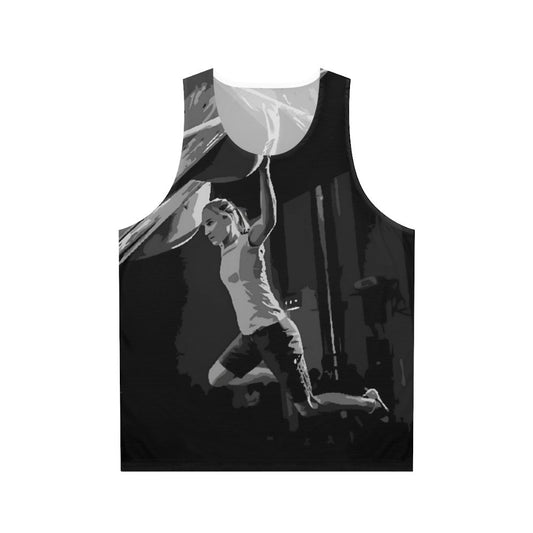 Unisex climbing tank top with Janja Garnbret's painting