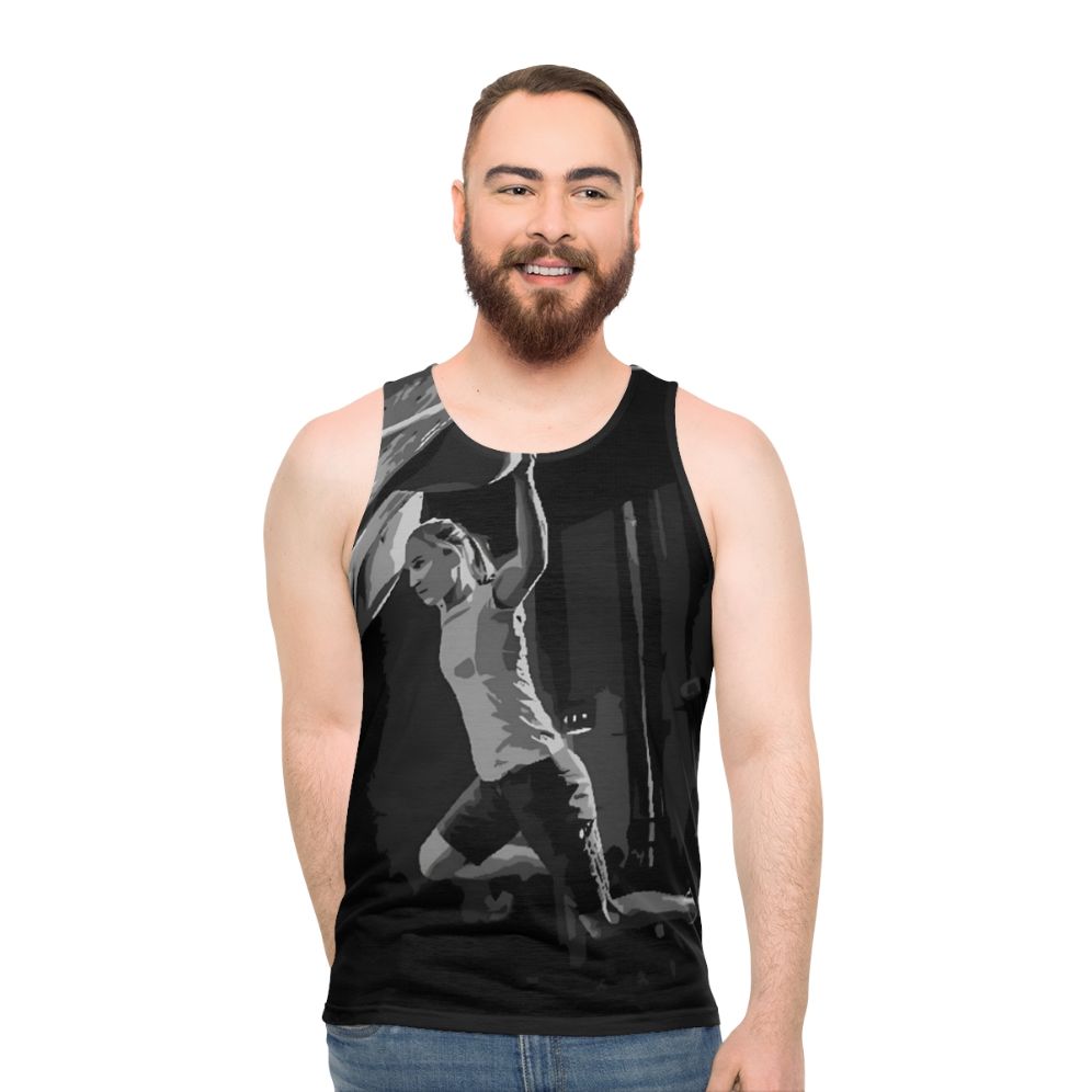 Unisex climbing tank top with Janja Garnbret's painting