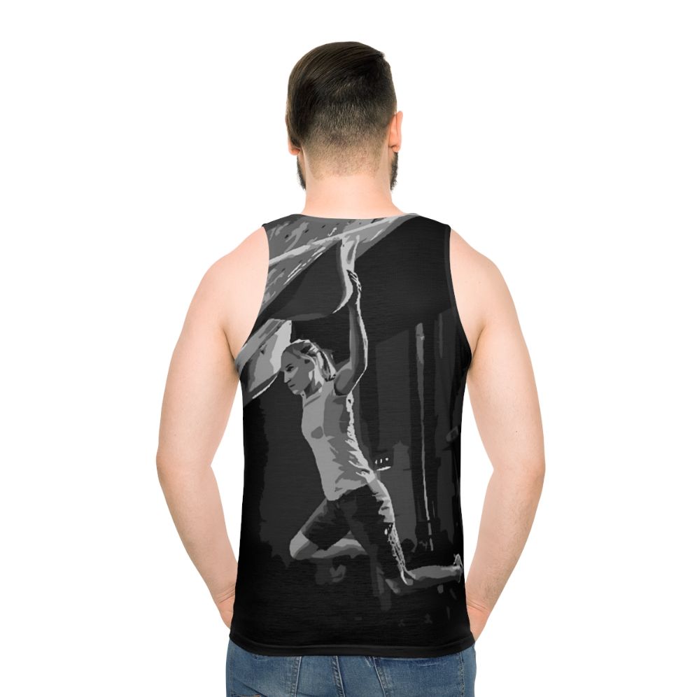 Unisex climbing tank top with Janja Garnbret's painting