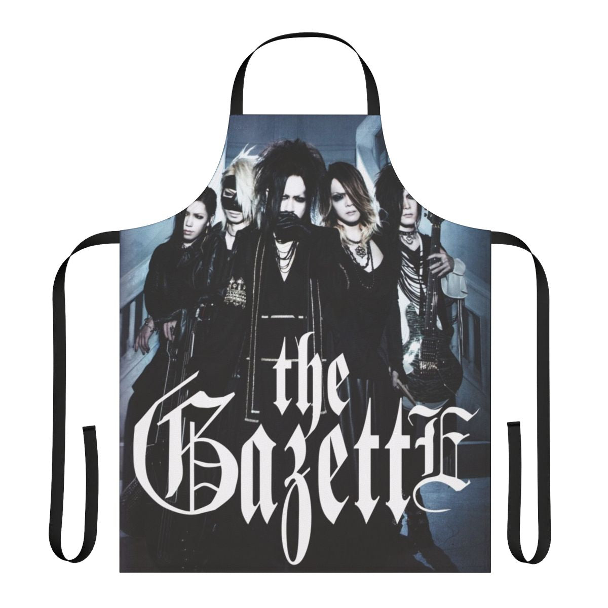Japan-Inspired Rock Band Apron with Stylized Graphics