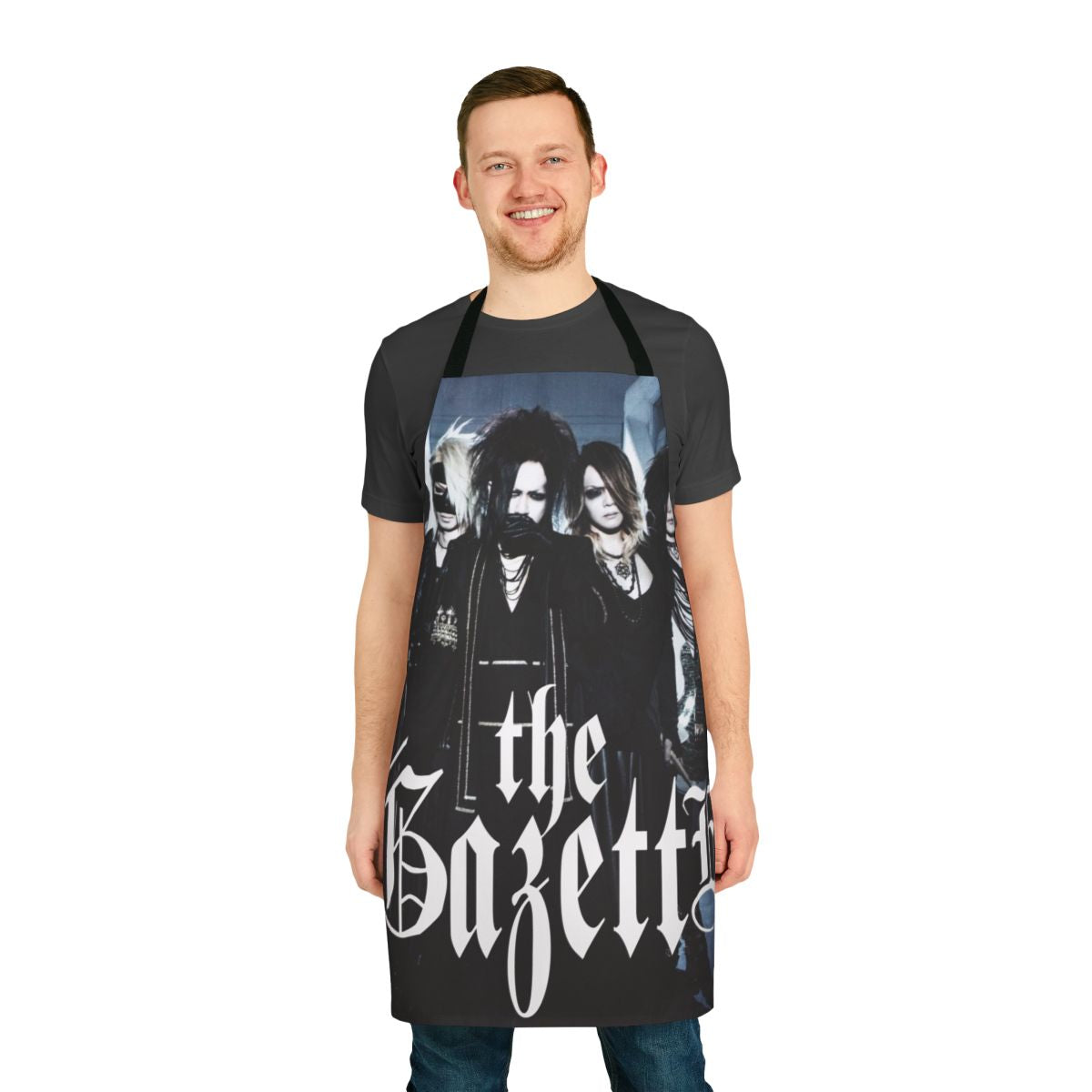 Japan-Inspired Rock Band Apron with Stylized Graphics