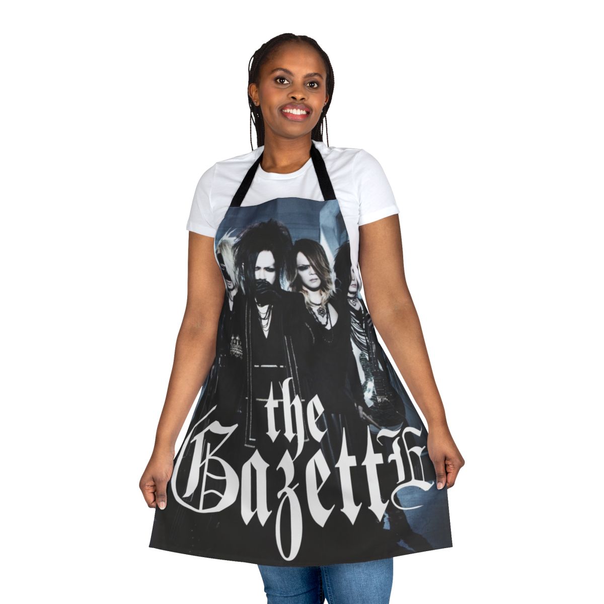 Japan-Inspired Rock Band Apron with Stylized Graphics