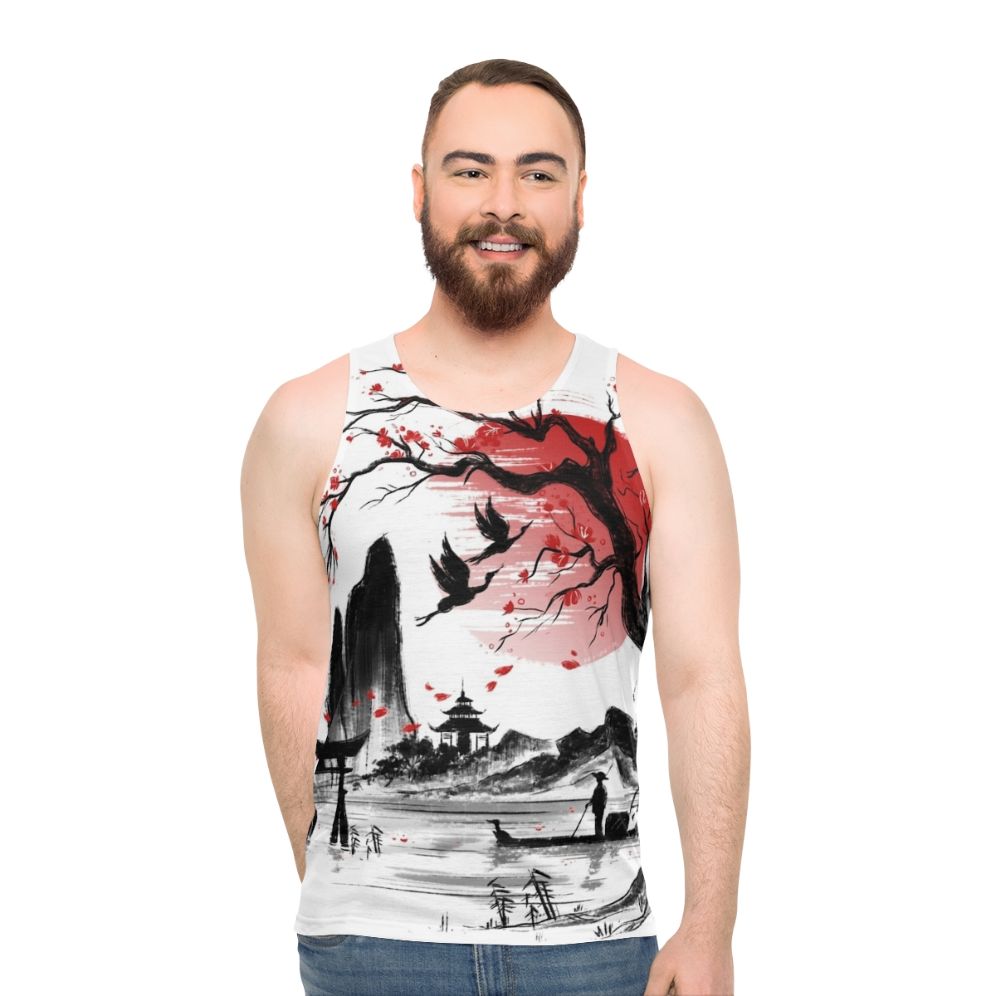 Japan landscape art unisex tank top