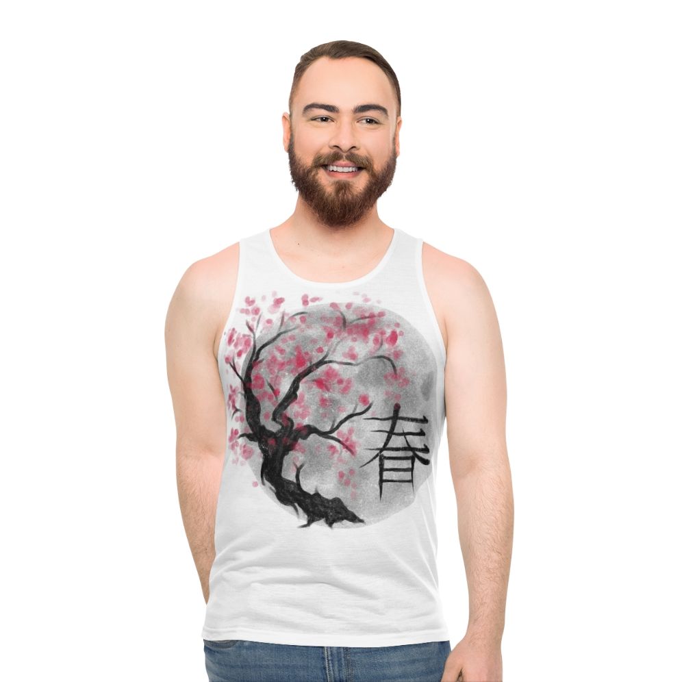 Unisex Japan Sakura Blossom Tank Top