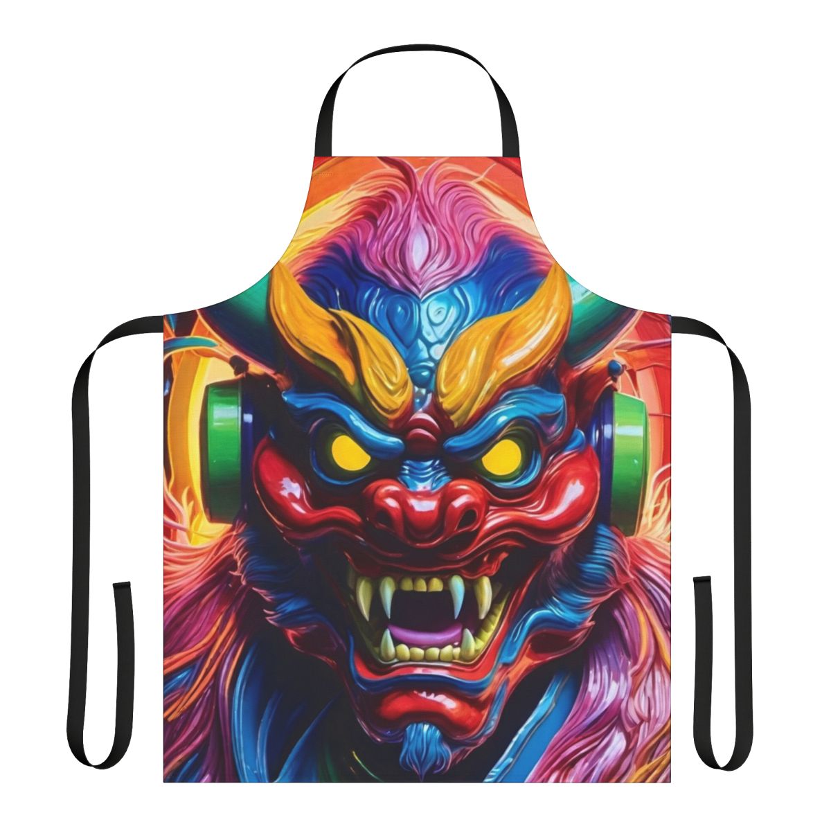 Japanese Hannya Mask Printed on a High-Quality Apron