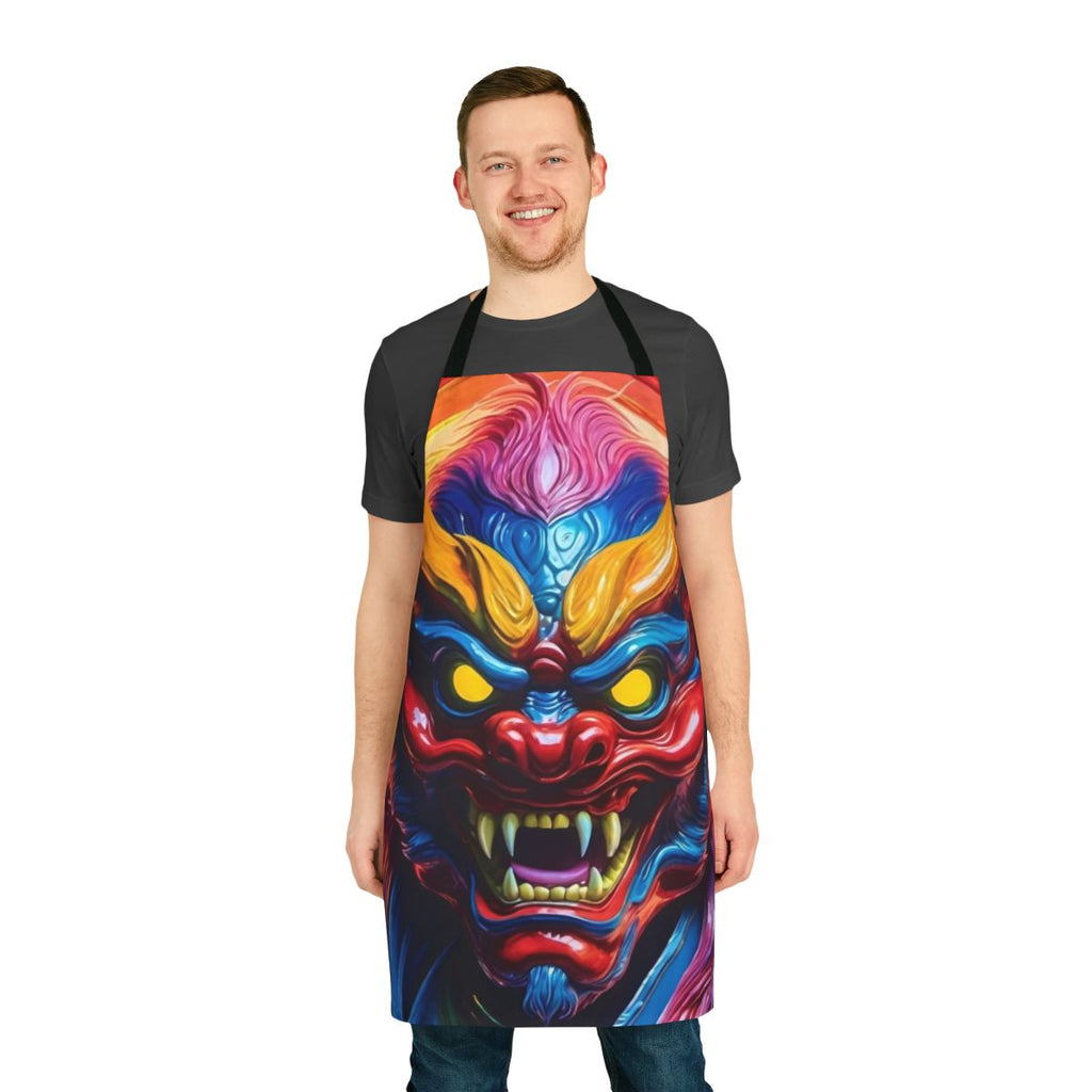 Japanese Hannya Mask Printed on a High-Quality Apron