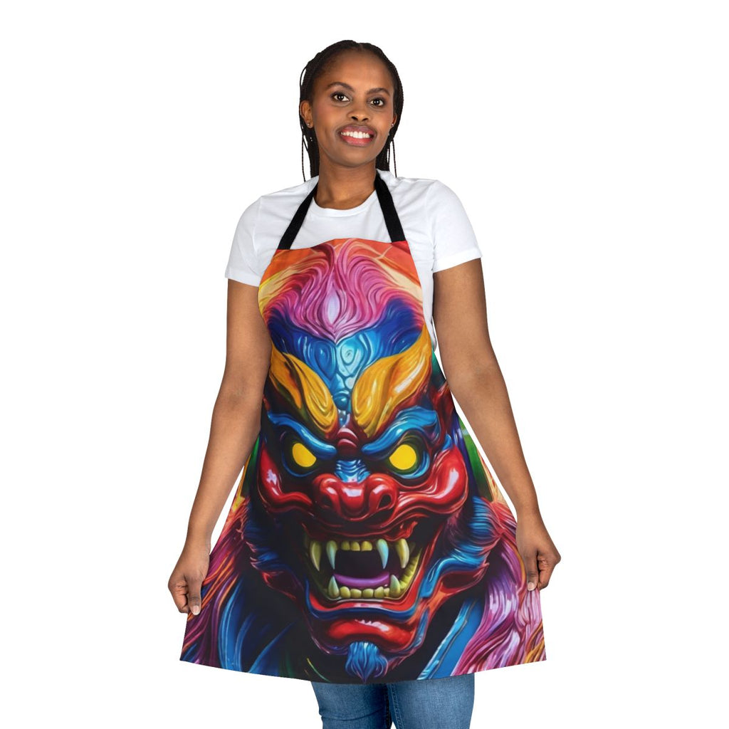 Japanese Hannya Mask Printed on a High-Quality Apron