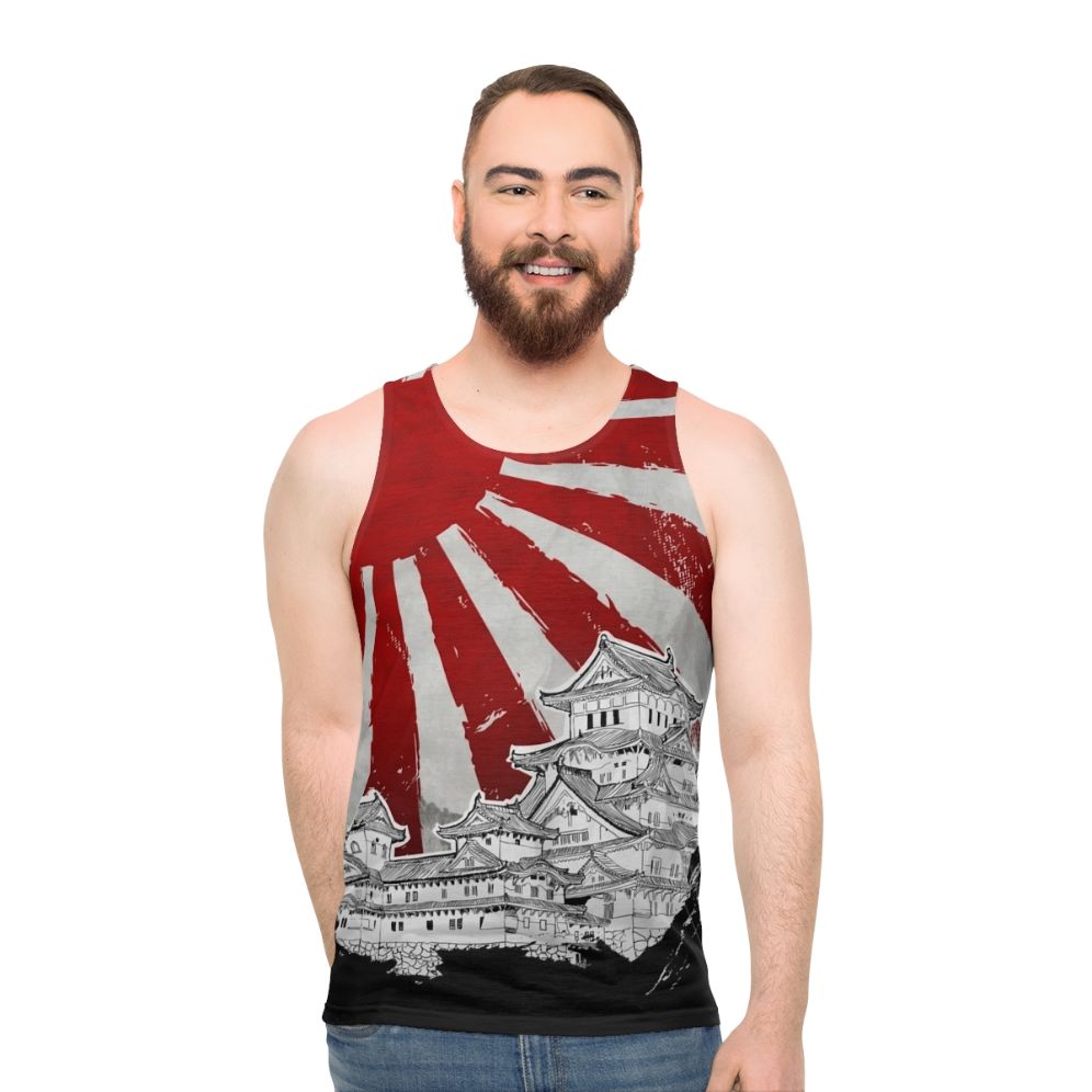 Japanese Palace and Sun Unisex Tank Top