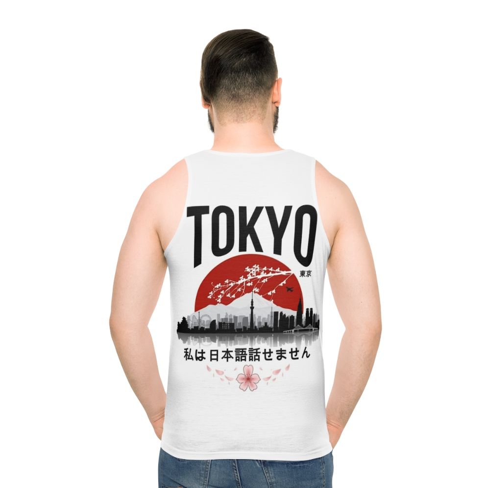 Japanese-inspired tank top with a humorous "I Don't Speak Japanese" design