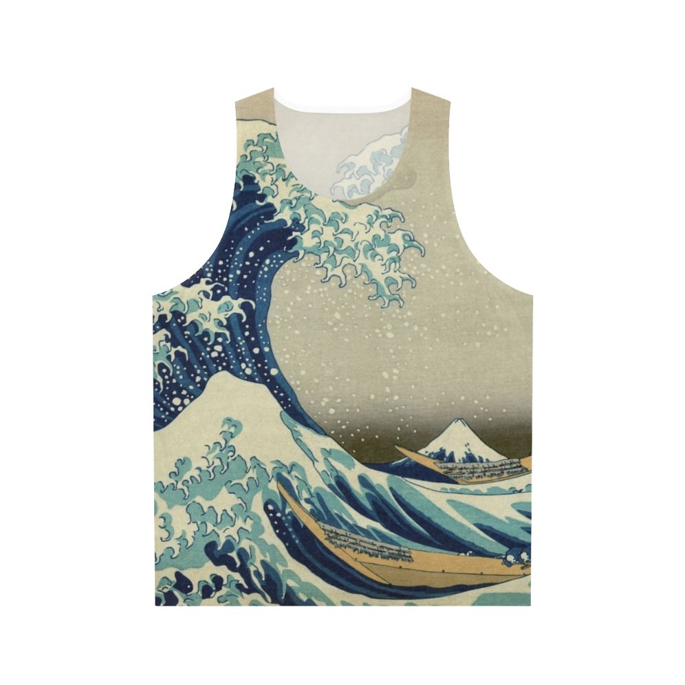 Japanese wave graphic unisex tank top