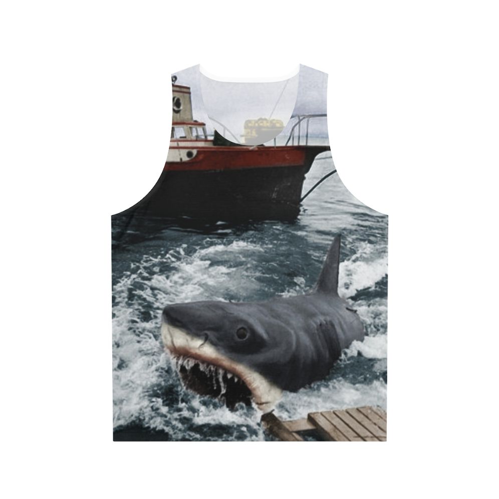 Vintage "Jaws" unisex tank top with photography graphic