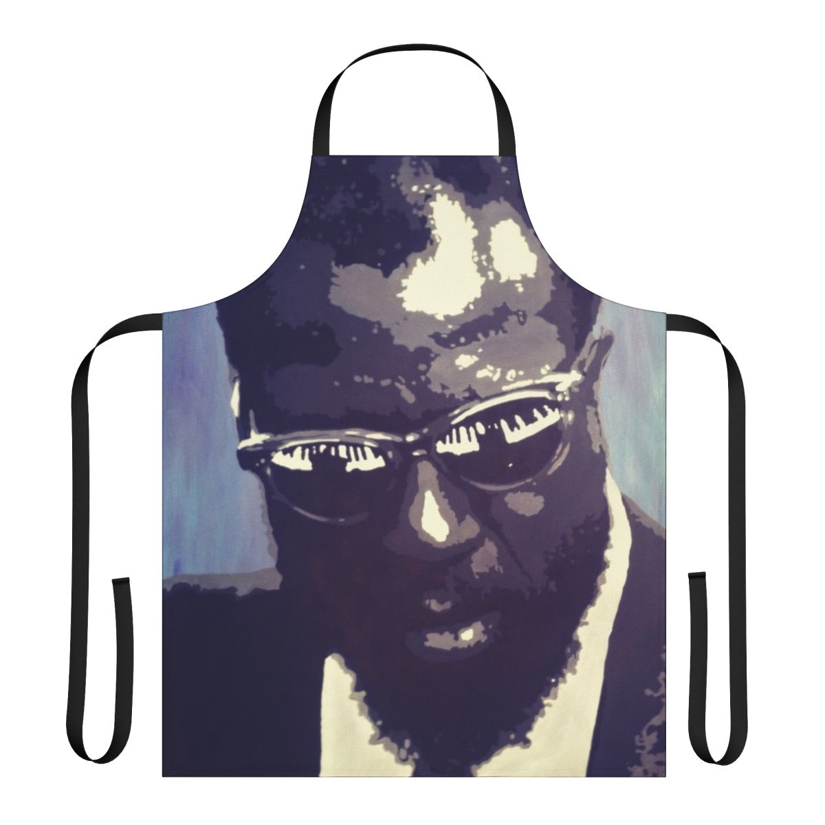 Thelonious Monk inspired apron with piano keys and jazz motifs