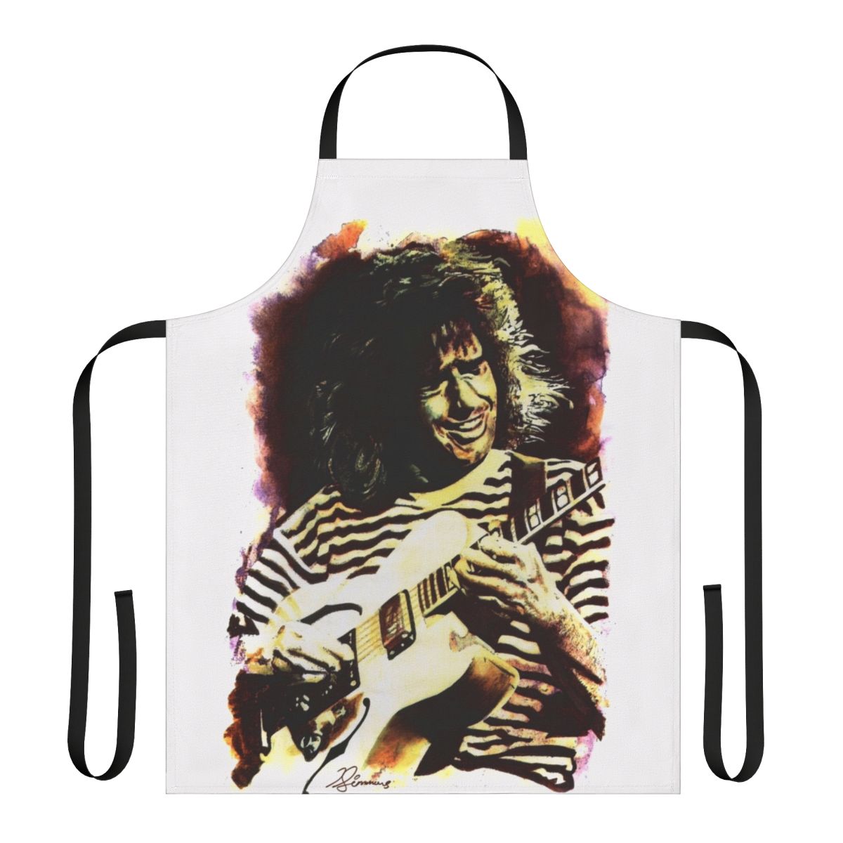 Jazz-themed apron with musical elements
