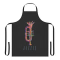 A stylish apron featuring a jazz trumpet design, perfect for music and cooking enthusiasts.