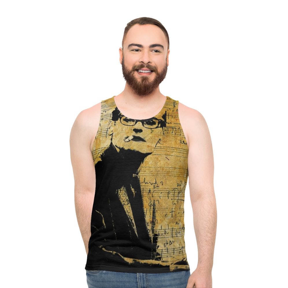 Unisex tank top featuring the text "Everybody Digs Bill Evans"