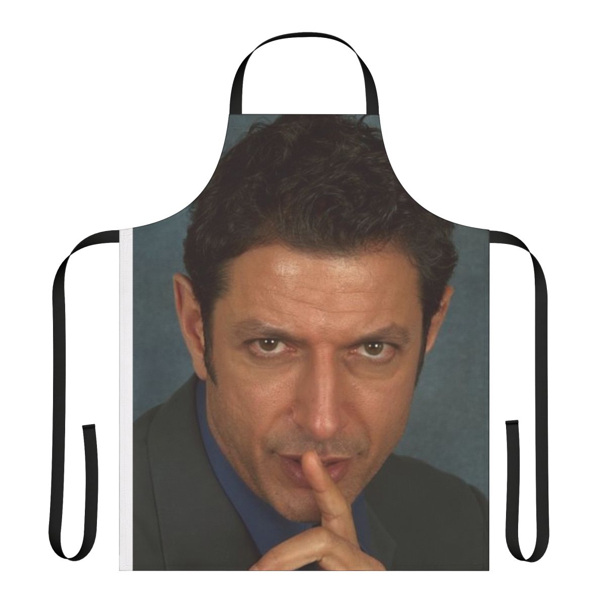 Amusing Jurassic Park themed apron featuring an image of actor Jeff Goldblum