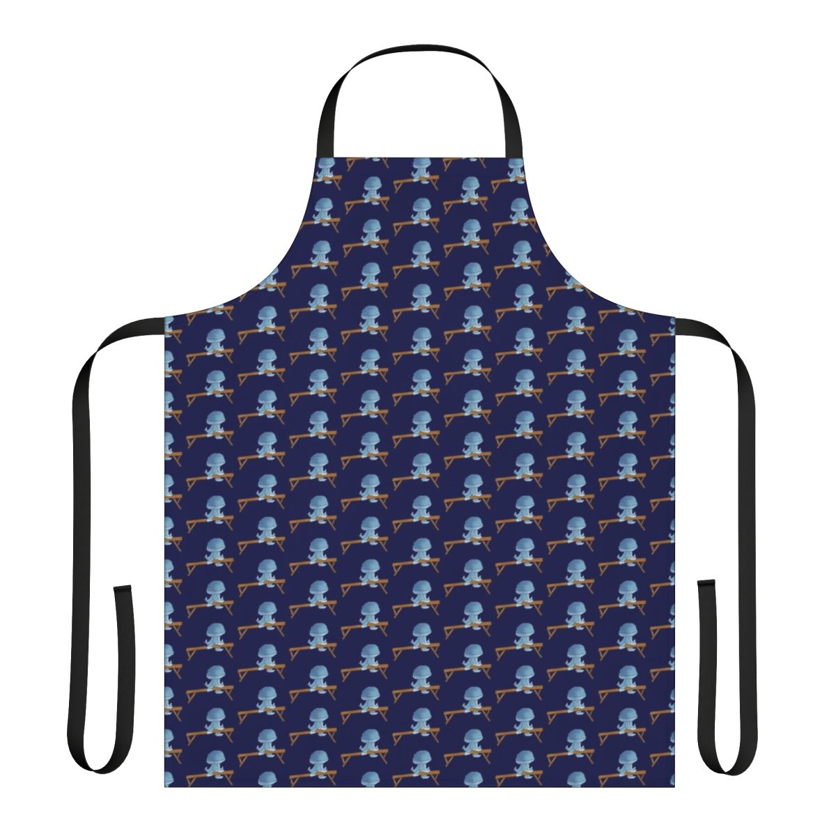 Jellyfish gymnast-themed apron with colorful jellyfish design and text
