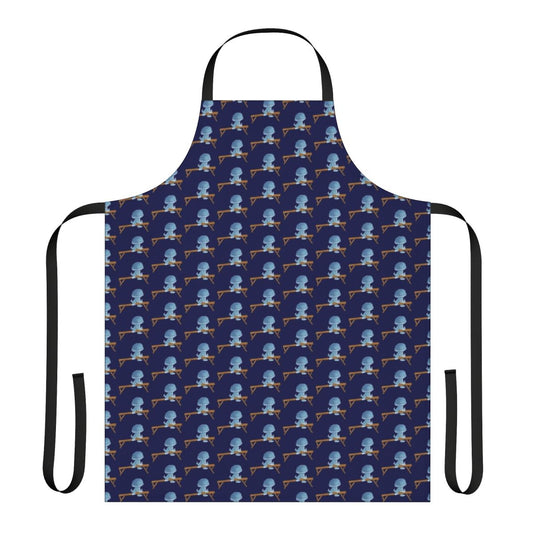 Jellyfish gymnast-themed apron with colorful jellyfish design and text