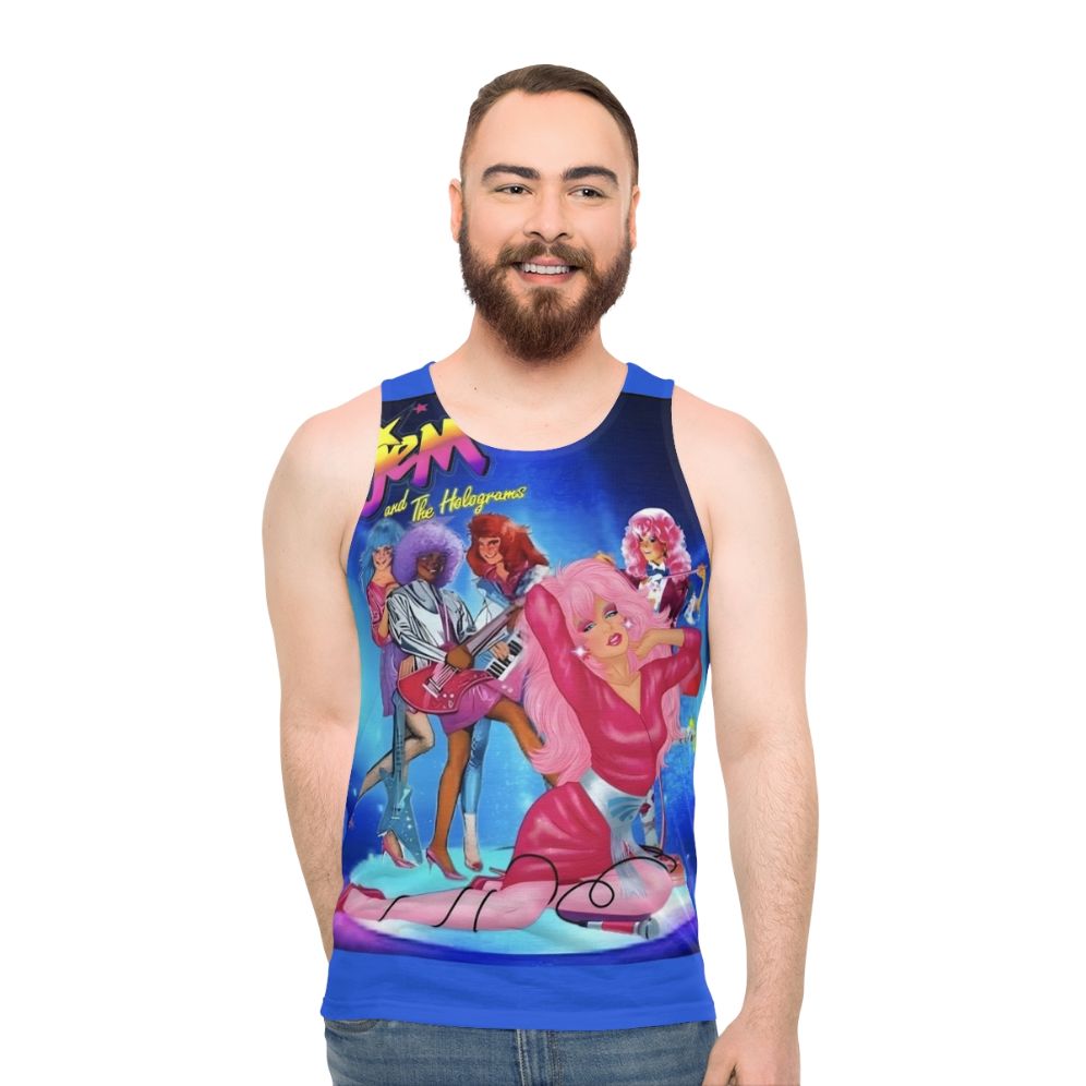 Jem and The Holograms unisex pink glitzy music tank top