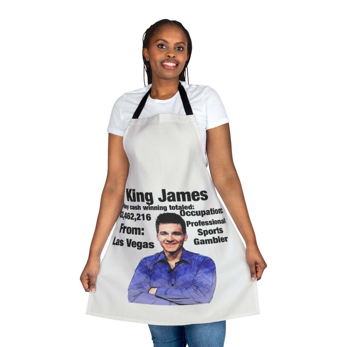 Jeopardy Fan Apron featuring a crown design
