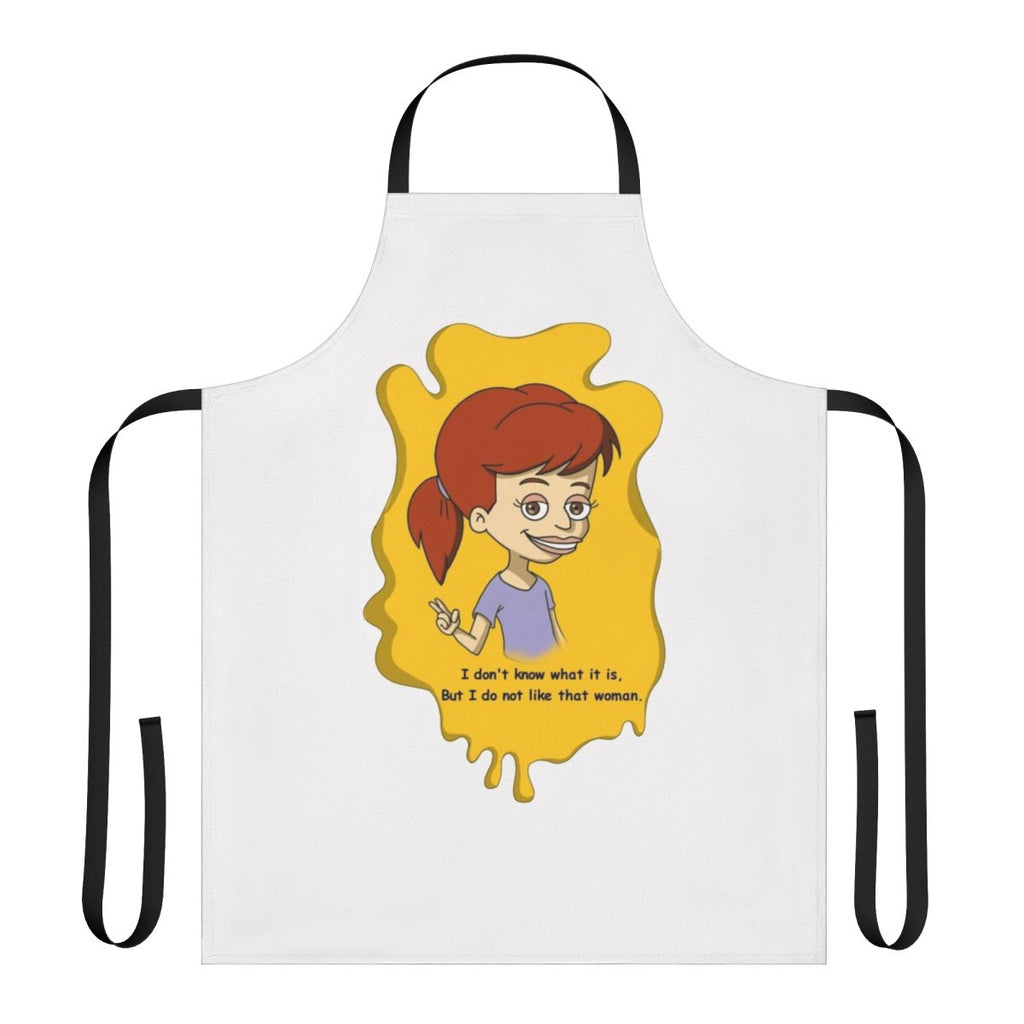Jessi Glaser-themed apron with the Big Mouth logo