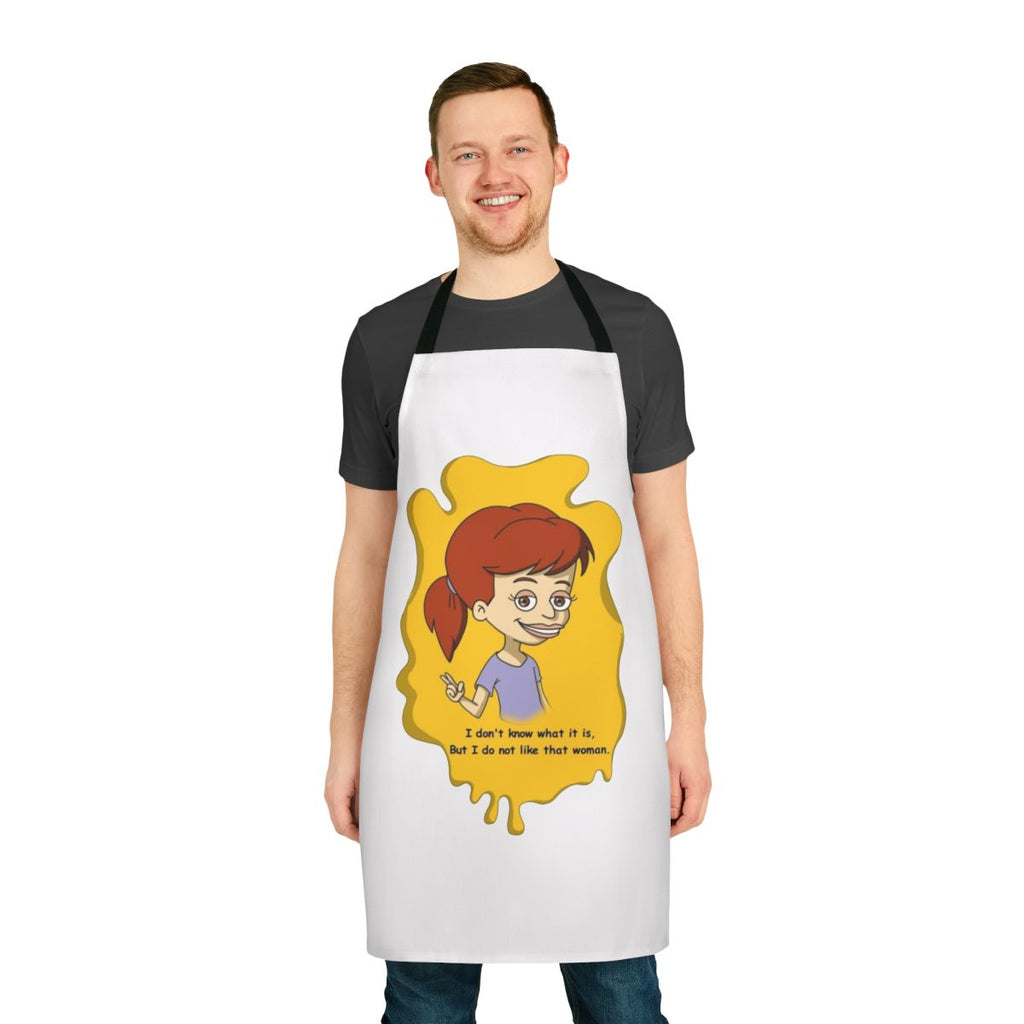 Jessi Glaser-themed apron with the Big Mouth logo