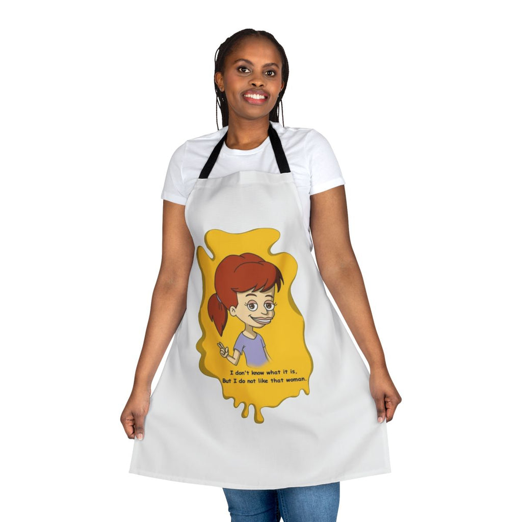 Jessi Glaser-themed apron with the Big Mouth logo