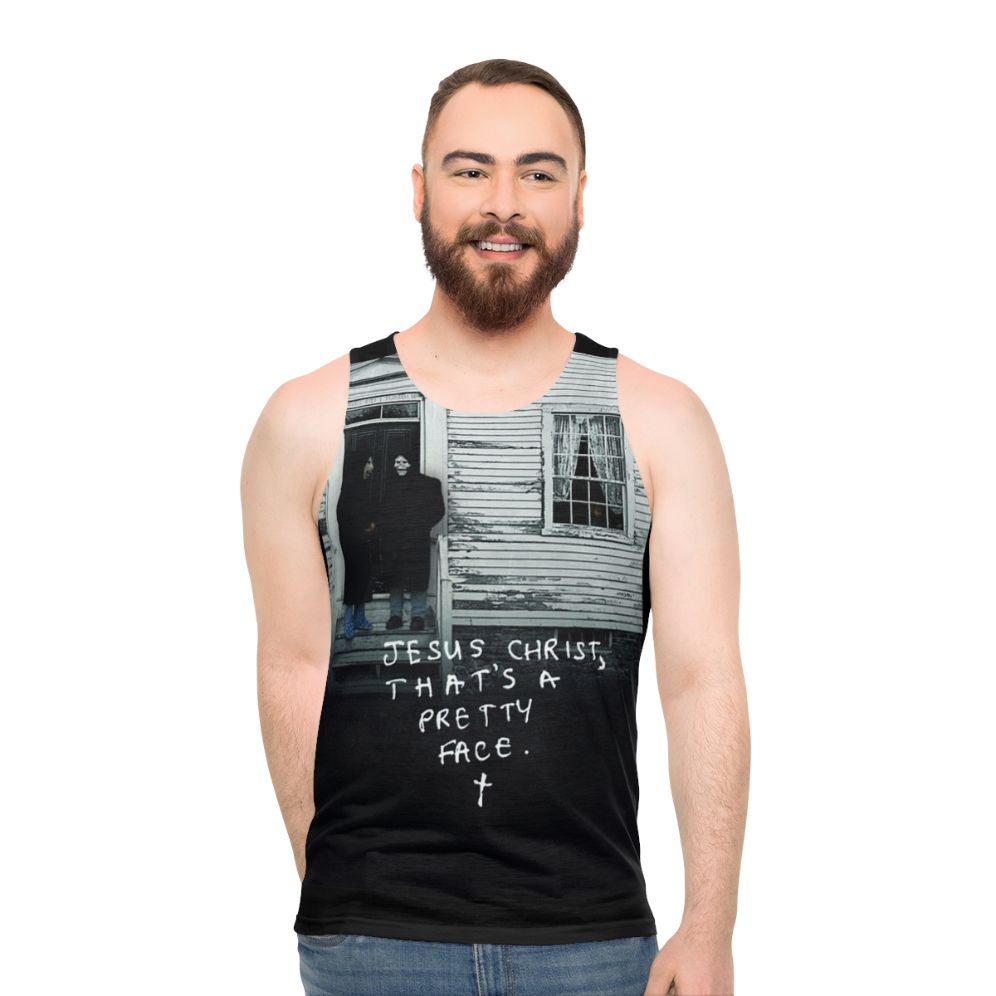 Unisex Christian tank top with Jesus Christ graphic