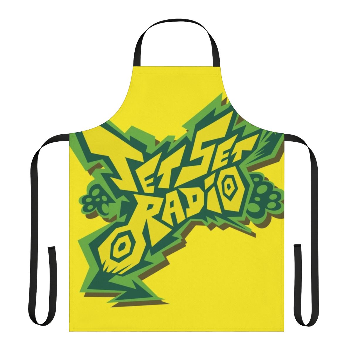 Jet Set Radio-themed apron with graffiti logo design