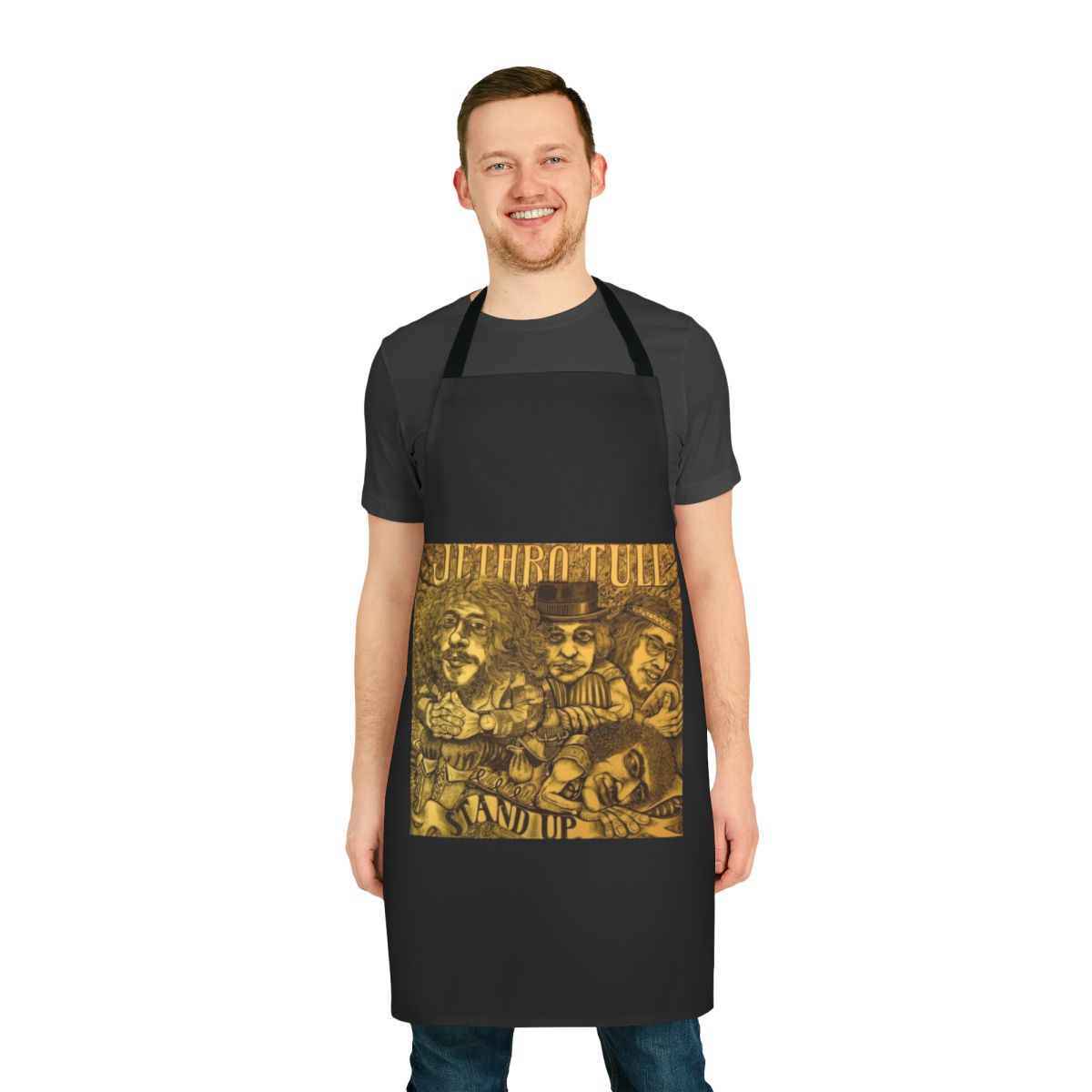 Stylish apron featuring the iconic Jethro Tull band logo and imagery