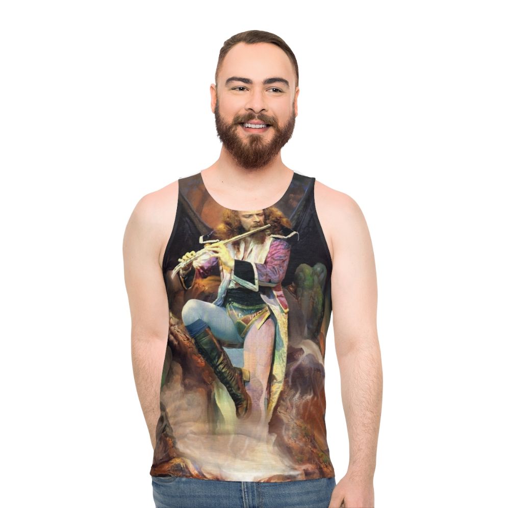 Jethro Tull inspired unisex tank top with "Songs From The Wood" design