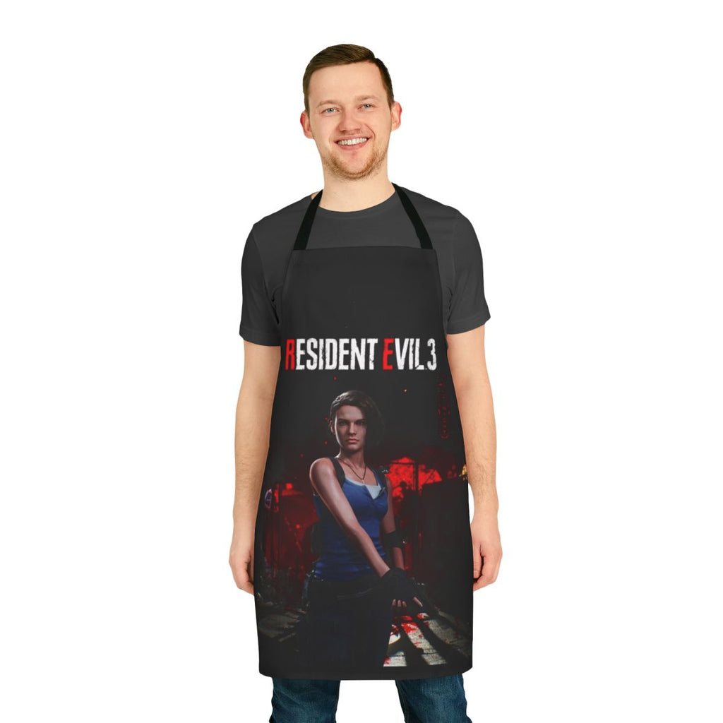 Resident Evil-themed apron featuring the character Jill Valentine