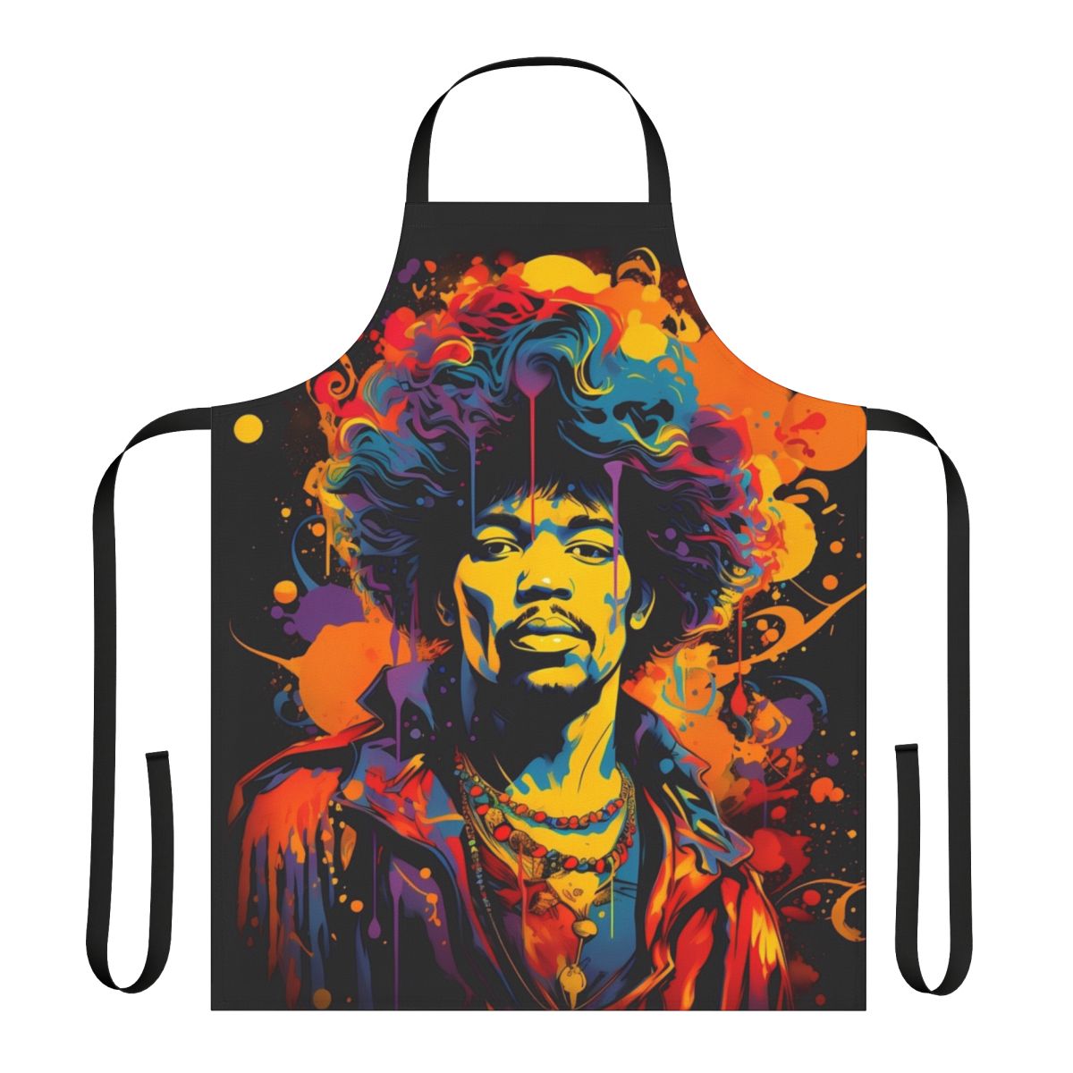 Jimi Hendrix-inspired apron with guitar and music design