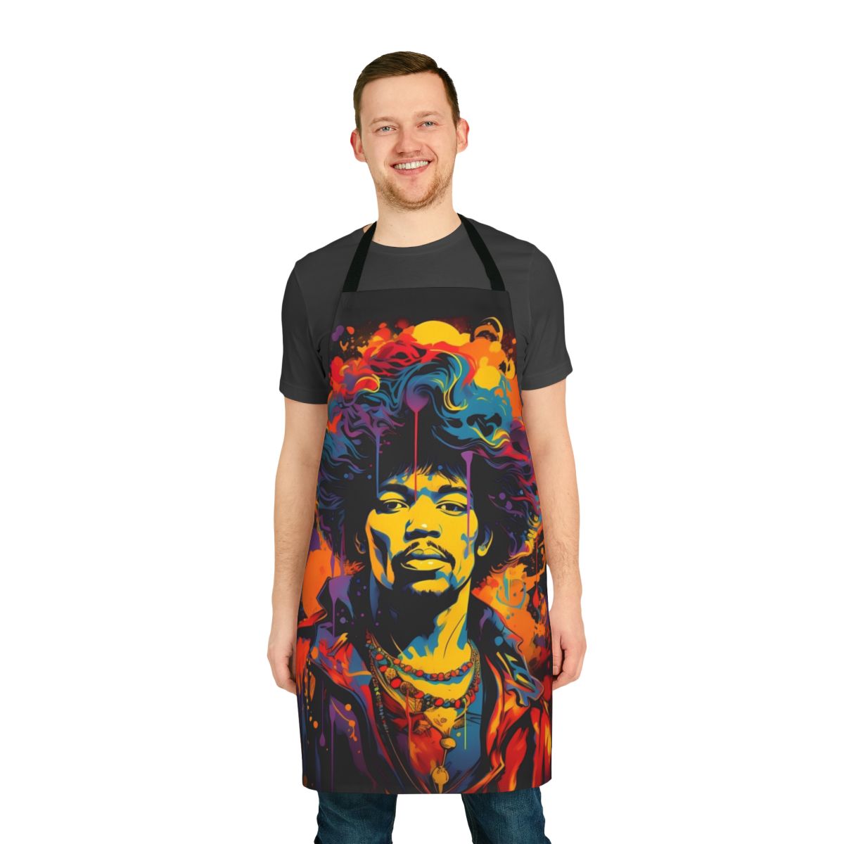 Jimi Hendrix-inspired apron with guitar and music design