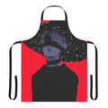 Jimin-inspired aesthetic apron featuring red, black, and constellation designs