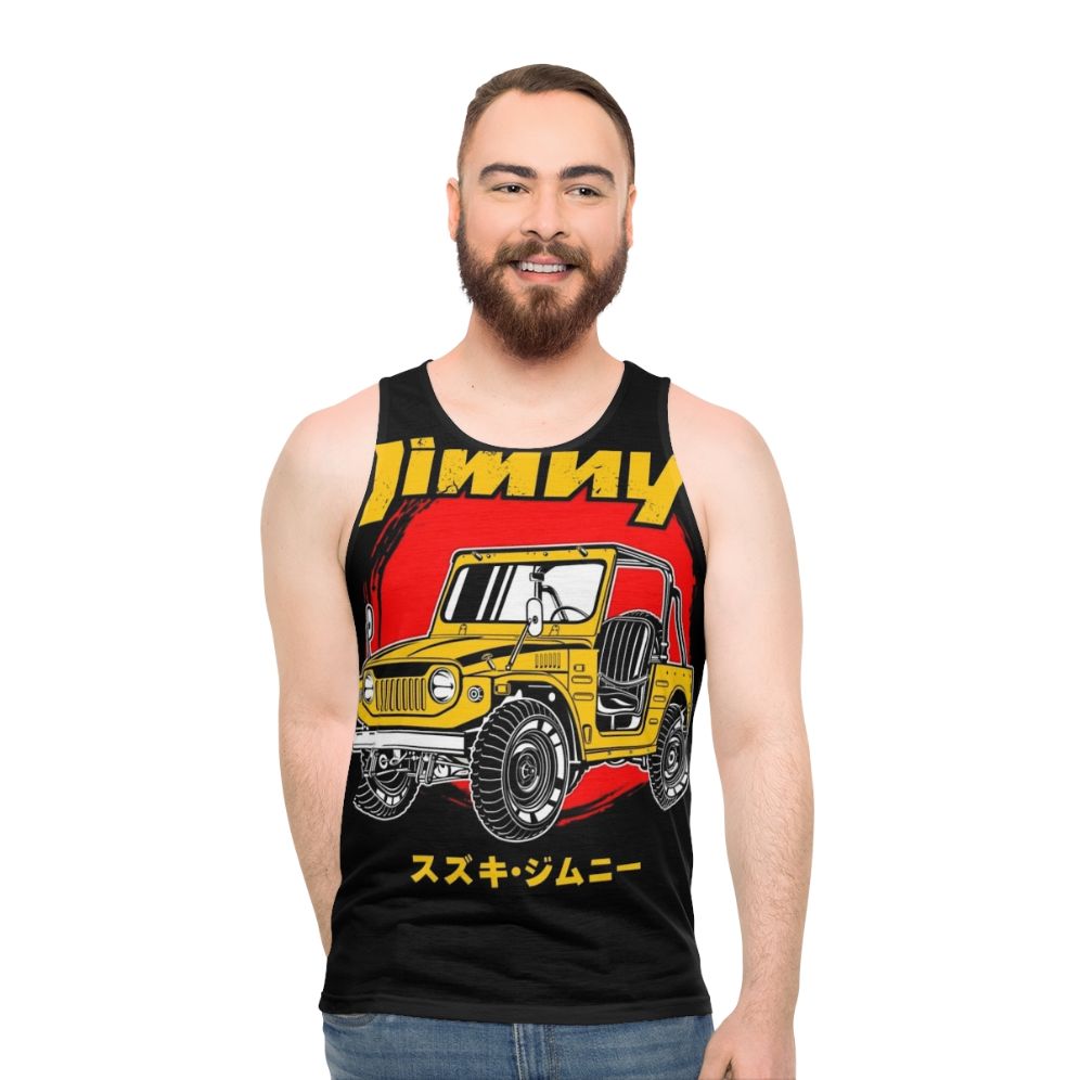 Jimny Classic Yellow Unisex Tank Top for Off-Road Enthusiasts