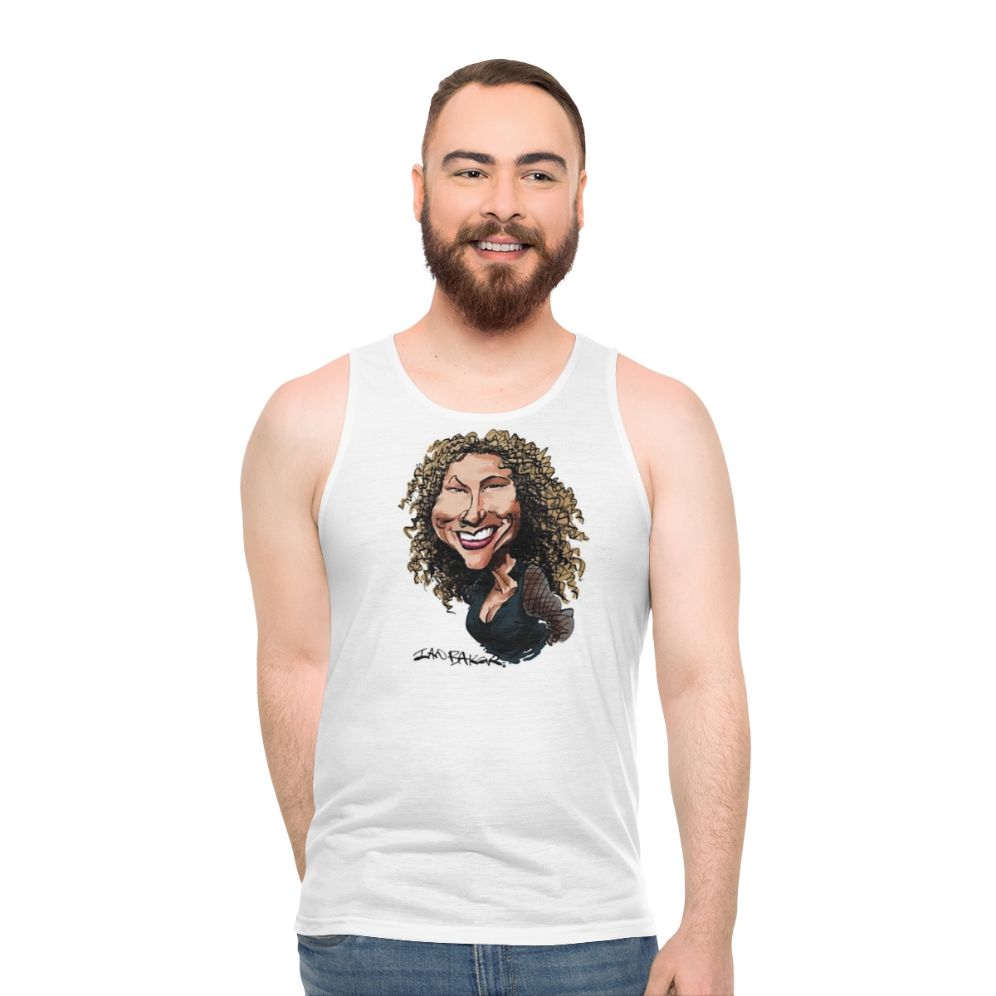 Joan Osborne Unisex Tank Top with Caricature Portrait