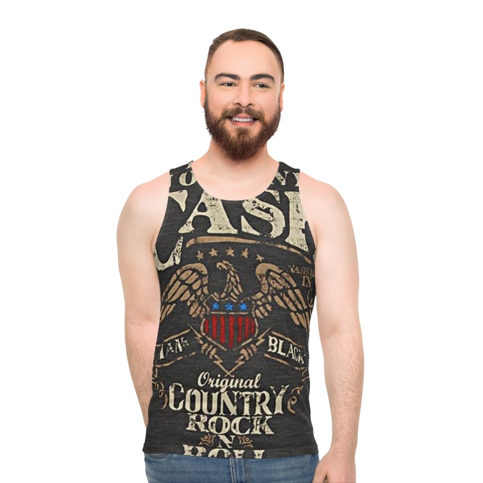 Vintage Johnny Cash Country Rock & Roll Unisex Tank Top