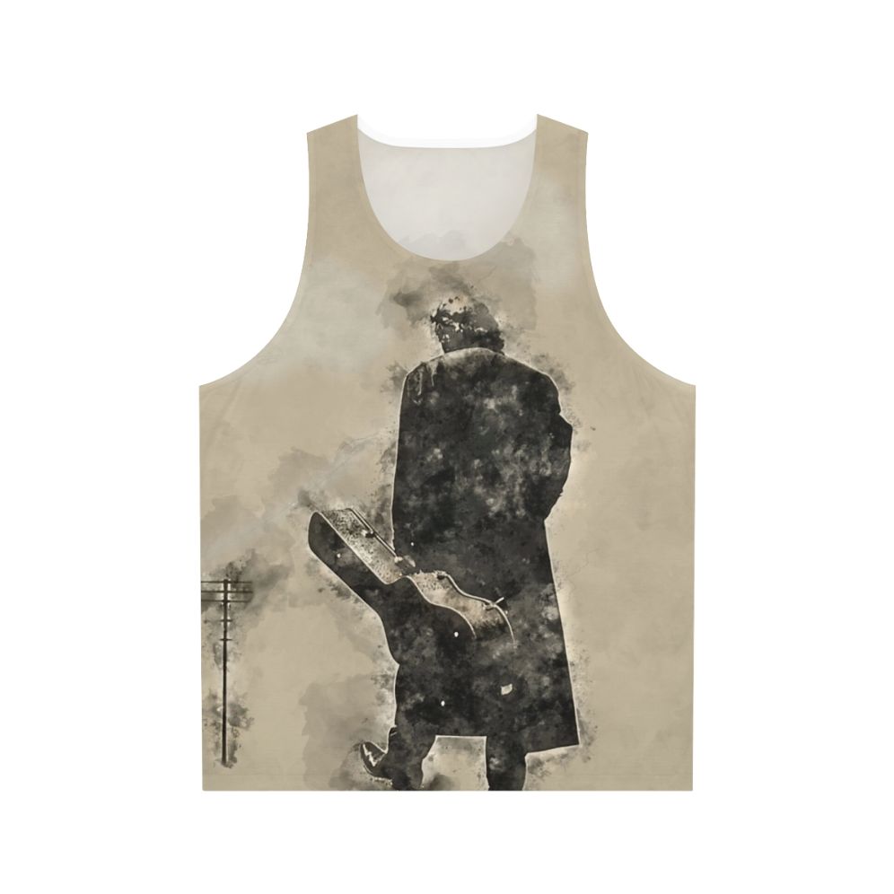 Unisex tank top featuring the iconic "Man in Black" design of Johnny Cash
