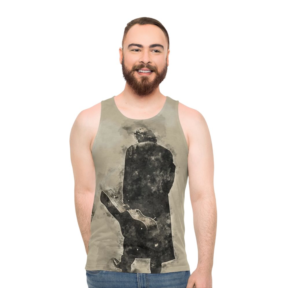 Unisex tank top featuring the iconic "Man in Black" design of Johnny Cash