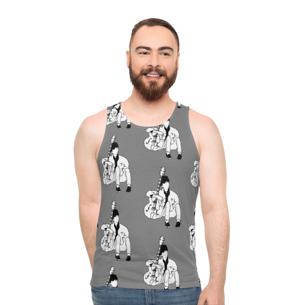 Johnny Marr of The Smiths 80s Music Unisex Grey Tank Top