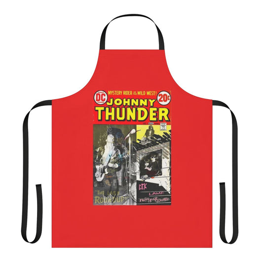 Johnny Thunders-inspired punk rock apron featuring the iconic musician's image