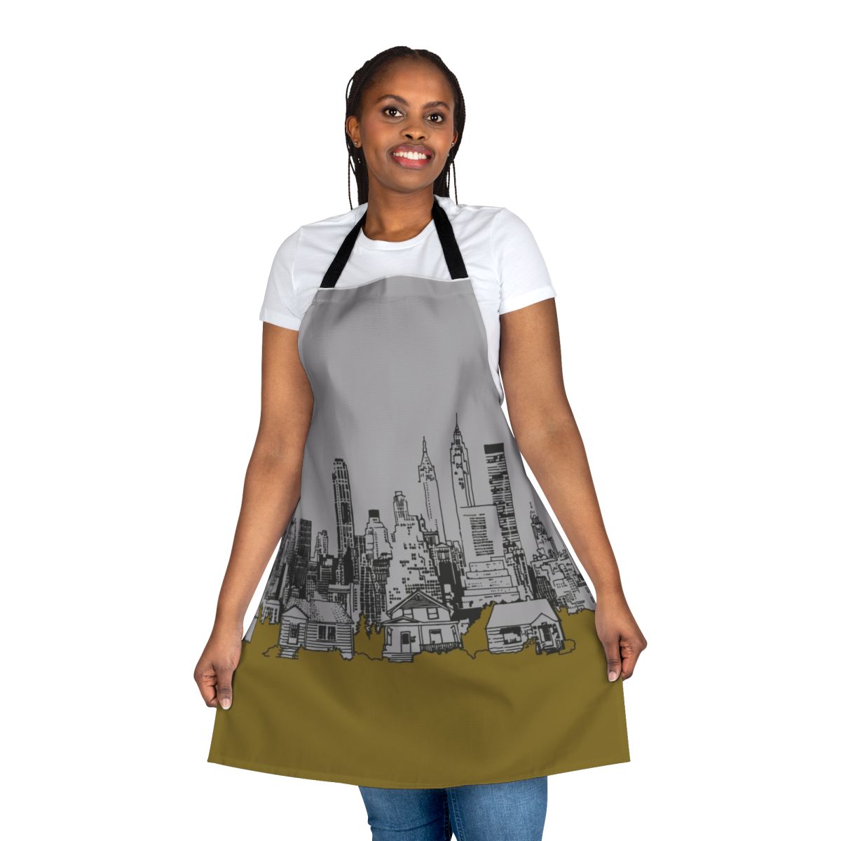 Joni Mitchell-inspired apron featuring the album cover art for "The Hissing of Summer Lawns"