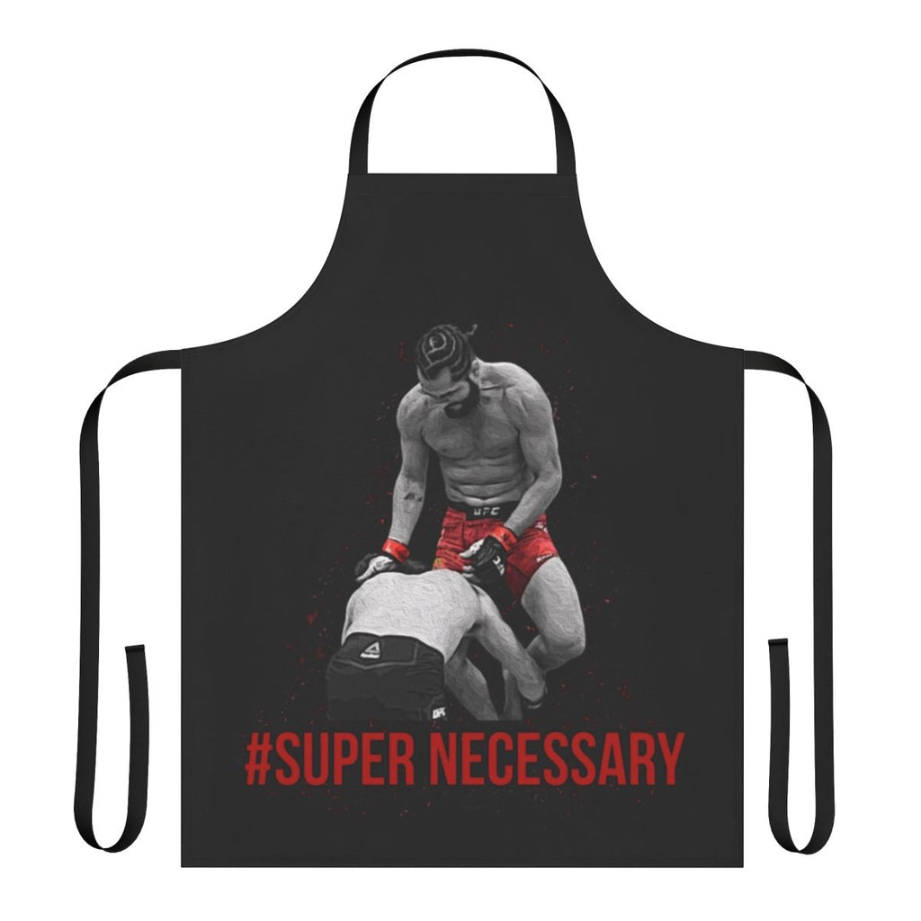 Jorge Masvidal-inspired apron featuring a unique "Super Necessary" design, perfect for MMA and UFC fans.