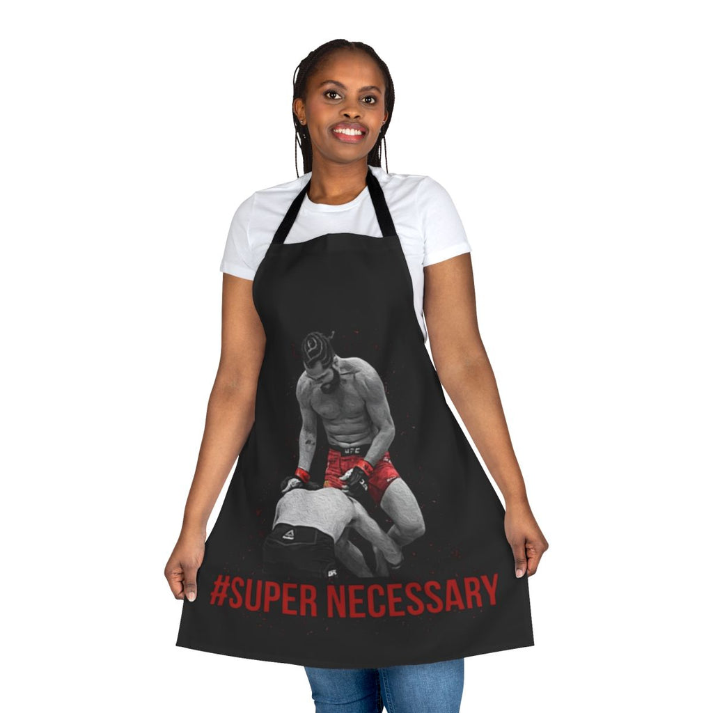 Jorge Masvidal-inspired apron featuring a unique "Super Necessary" design, perfect for MMA and UFC fans.