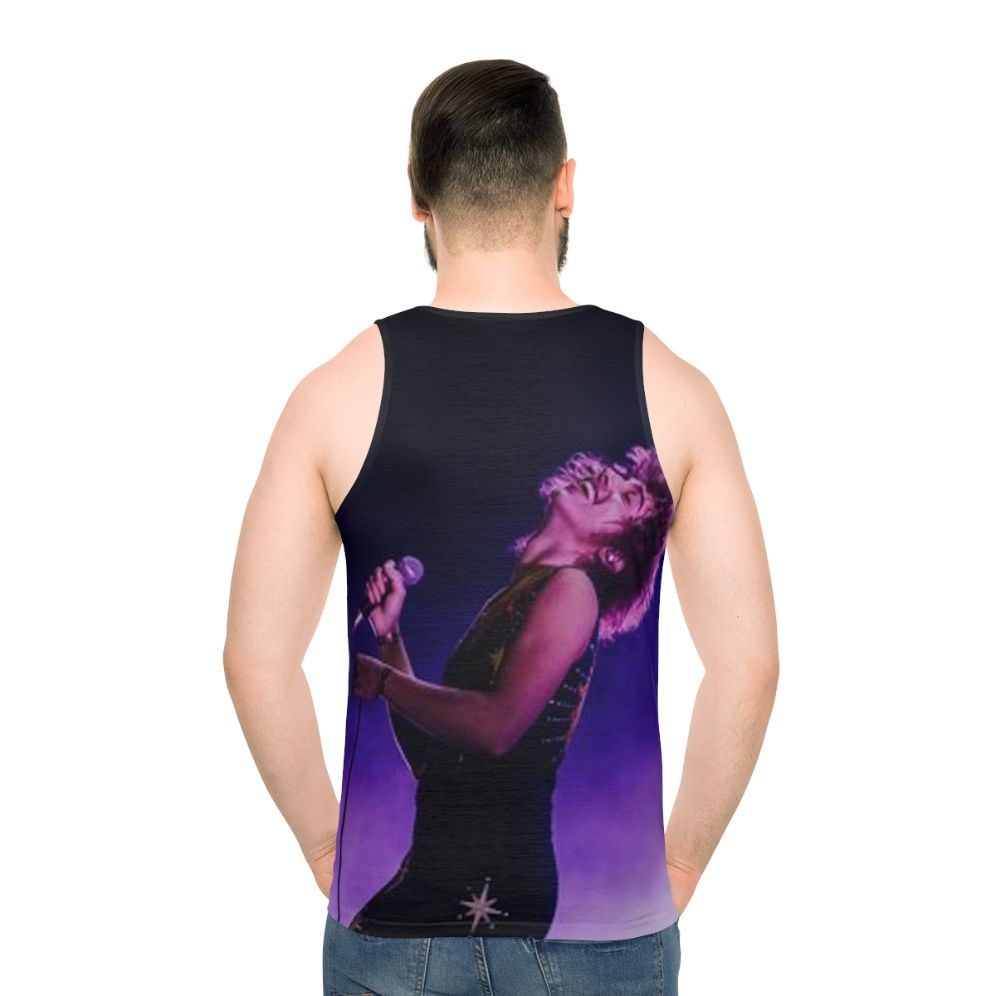 Josh Kiszka of Greta Van Fleet wearing a unisex tank top