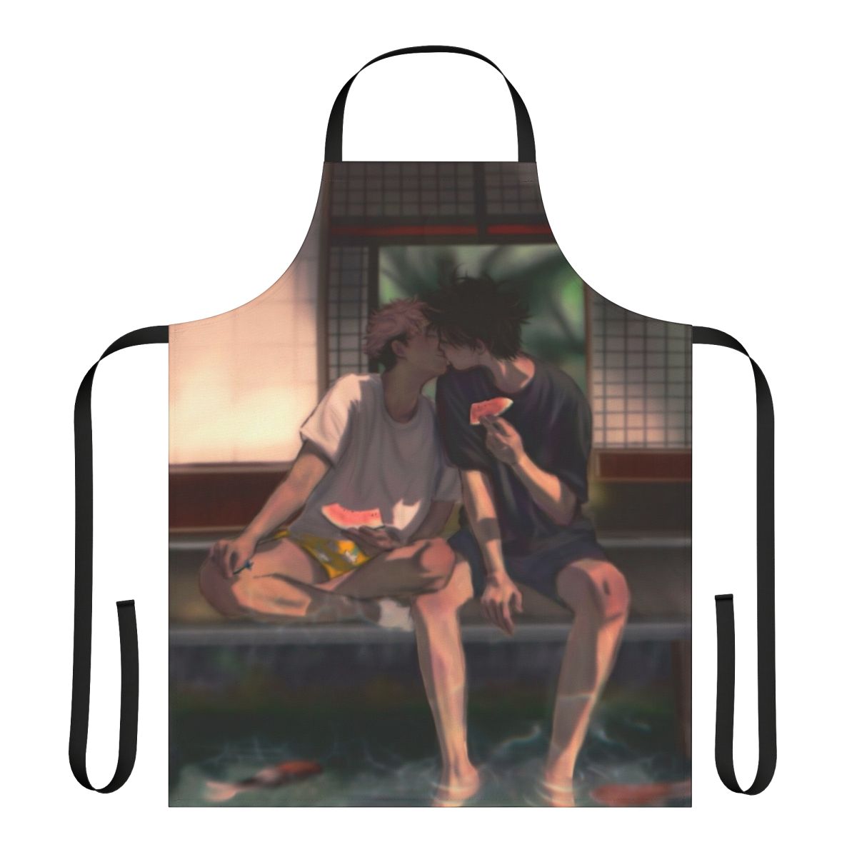 Jujutsu Kaisen inspired apron featuring characters Megumi Fushiguro and Yuuji Itadori