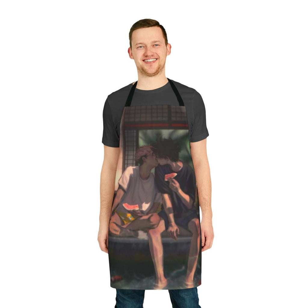 Jujutsu Kaisen inspired apron featuring characters Megumi Fushiguro and Yuuji Itadori