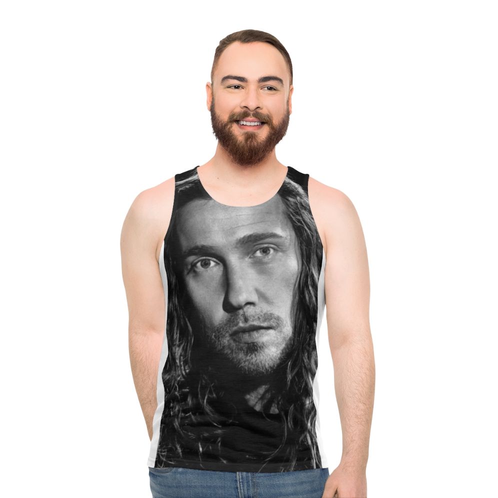 Julien Dor Black and White Portrait Unisex Tank Top